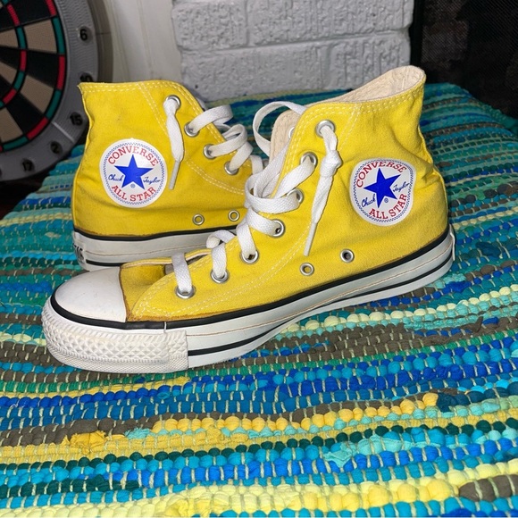 Converse Other - 1980s vintage converse high top yellow sneakers